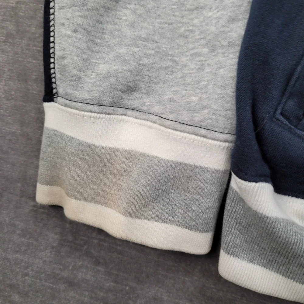 Jordan Y2K Snap Front Hoodie Mens 3XL Navy Blue Grey Varsity Jacket Jumpman